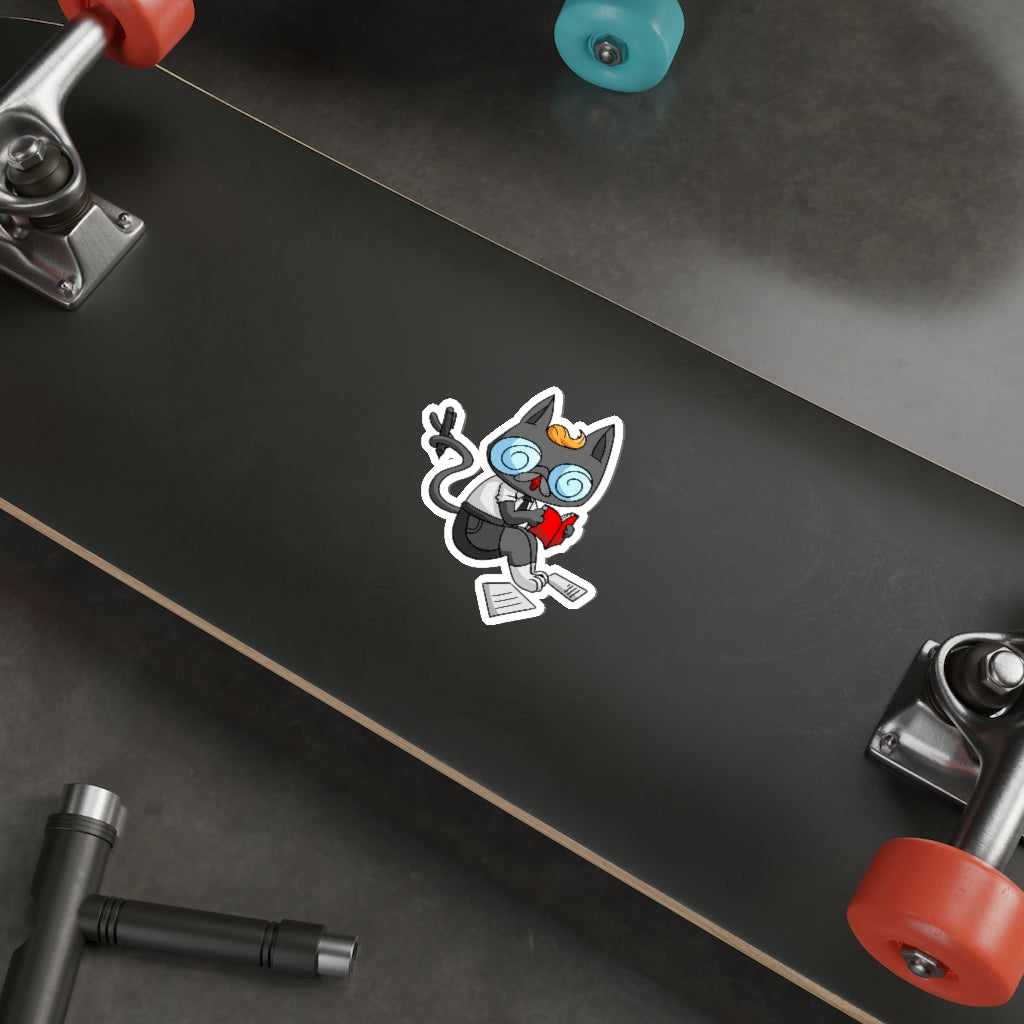 Academic Cat Die-Cut Sticker