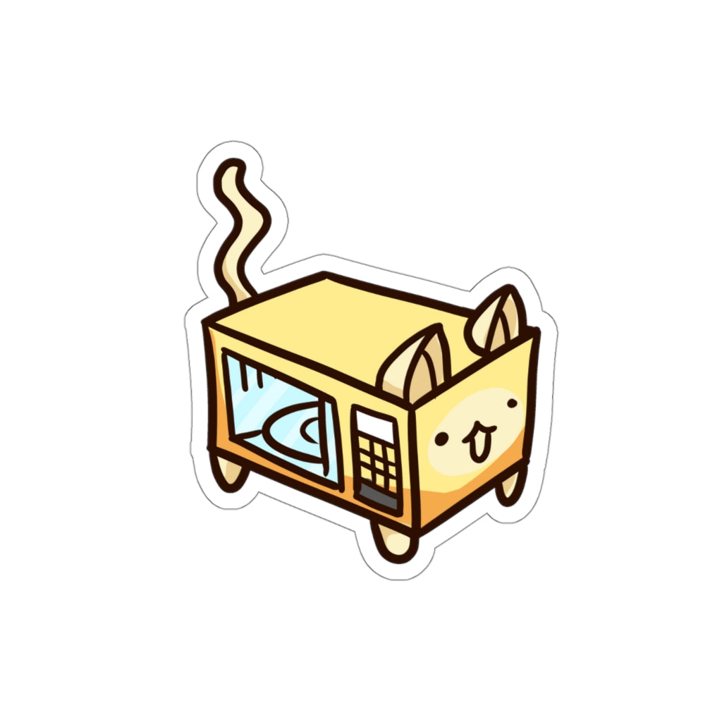 Microwave Cat Die-Cut Sticker