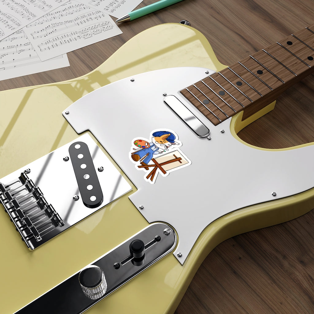Artist Cat Die-Cut Sticker