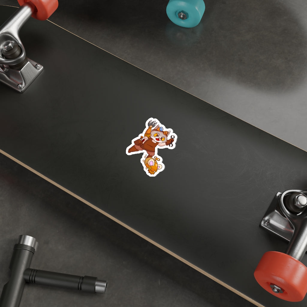 Steampunk Cat Die-Cut Sticker
