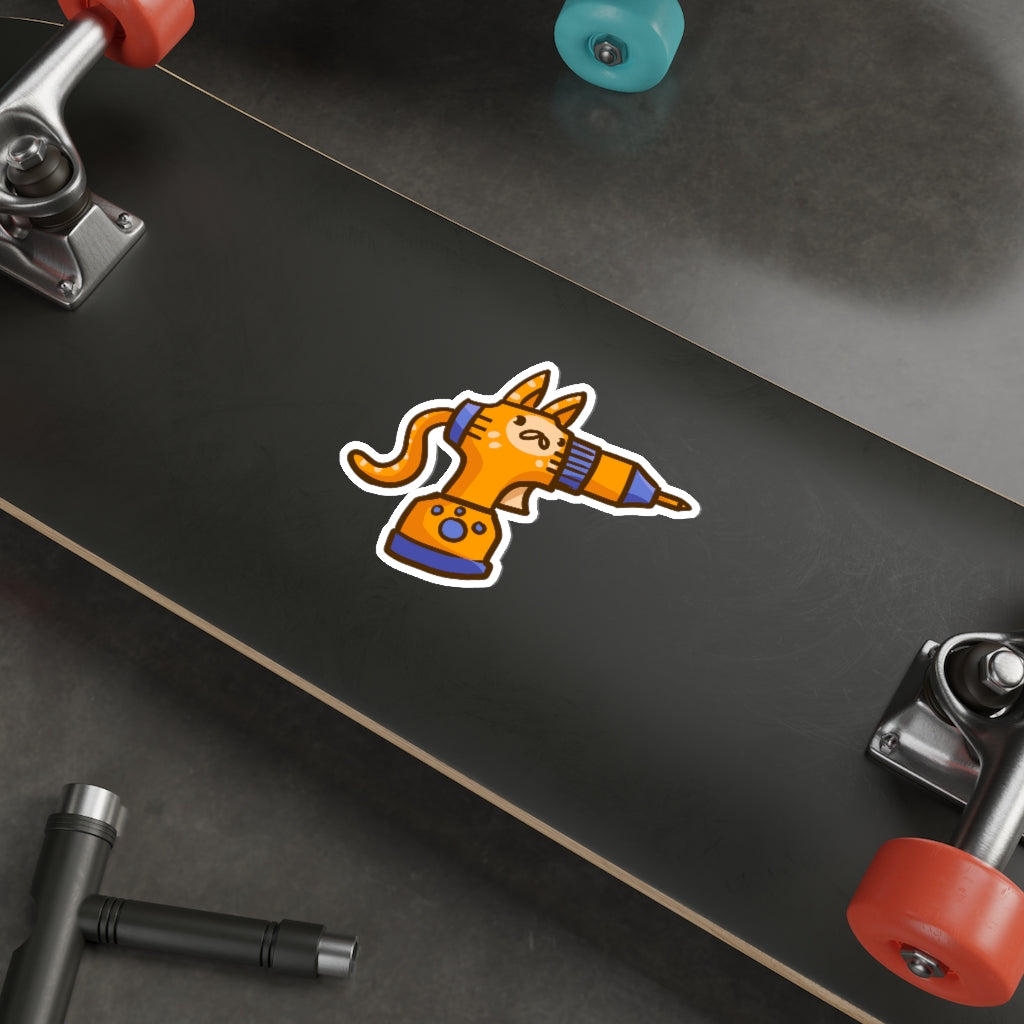 Drill Cat Die-Cut Sticker