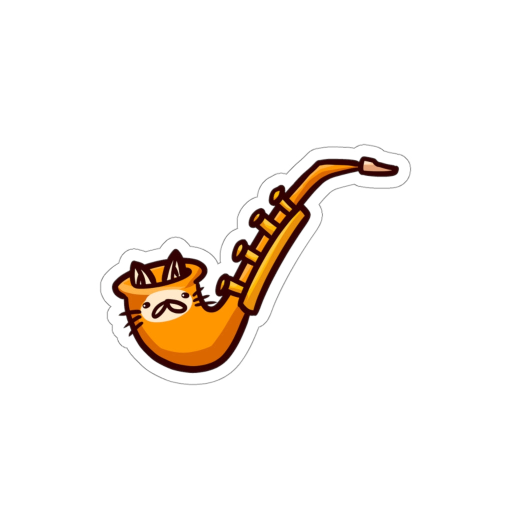Saxophone Cat Die-Cut Sticker
