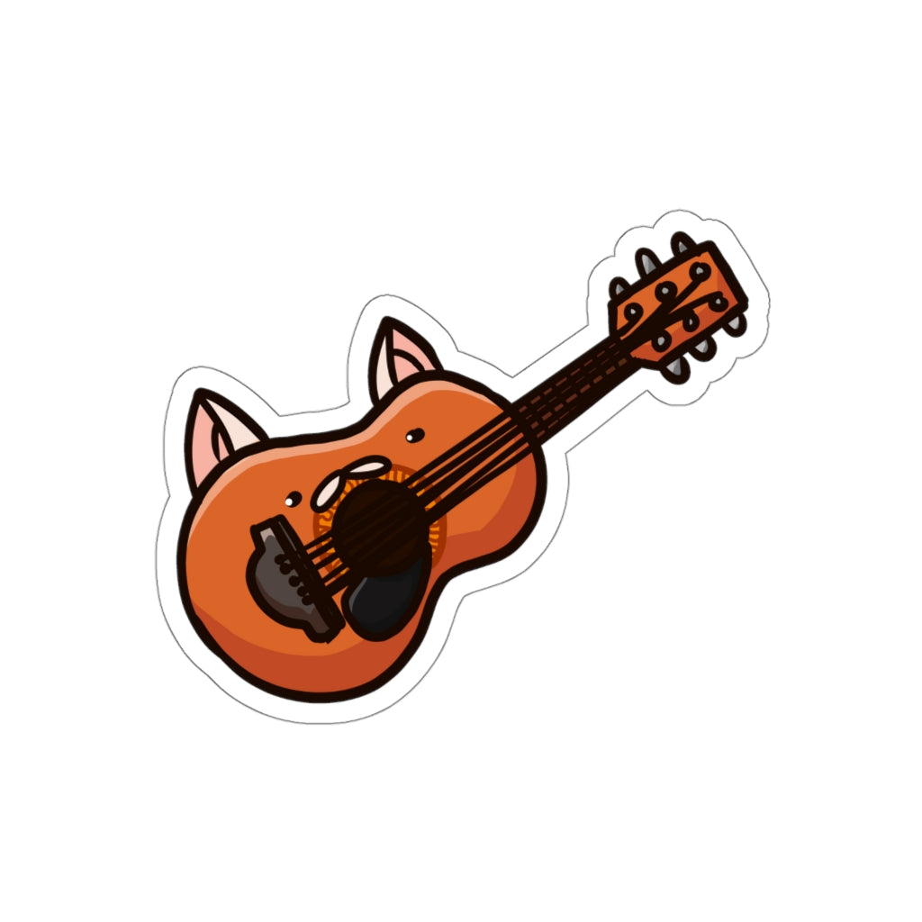Guitar Cat Die-Cut Sticker