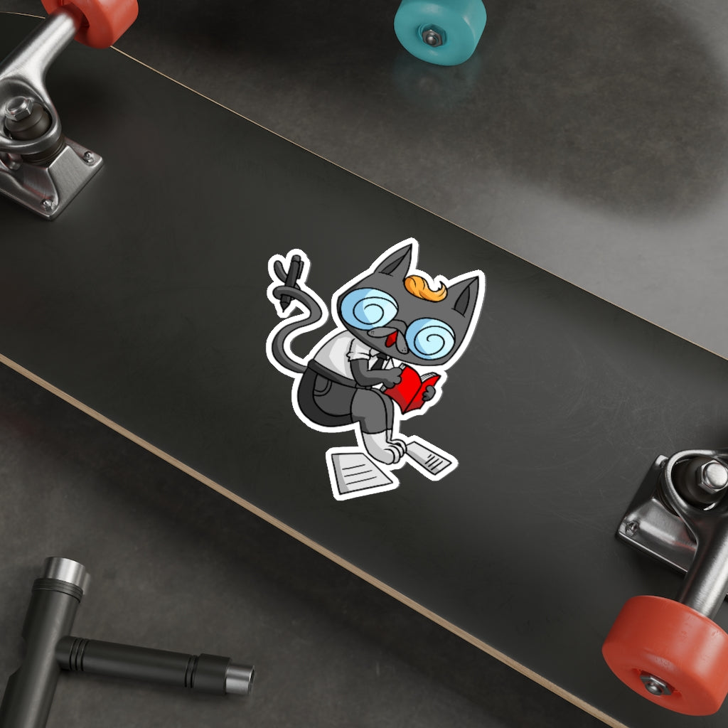 Academic Cat Die-Cut Sticker