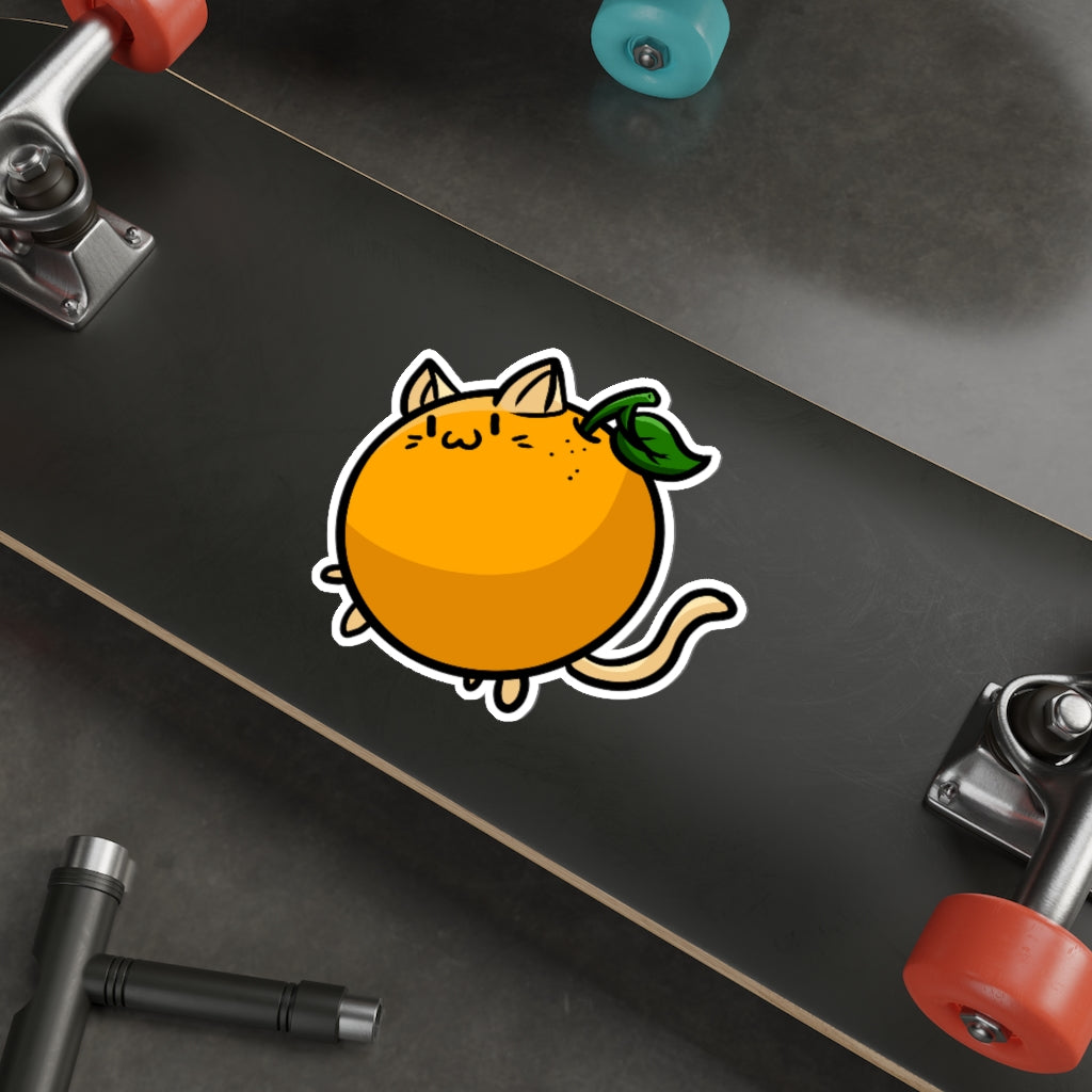 Orange Cat Die-Cut Sticker