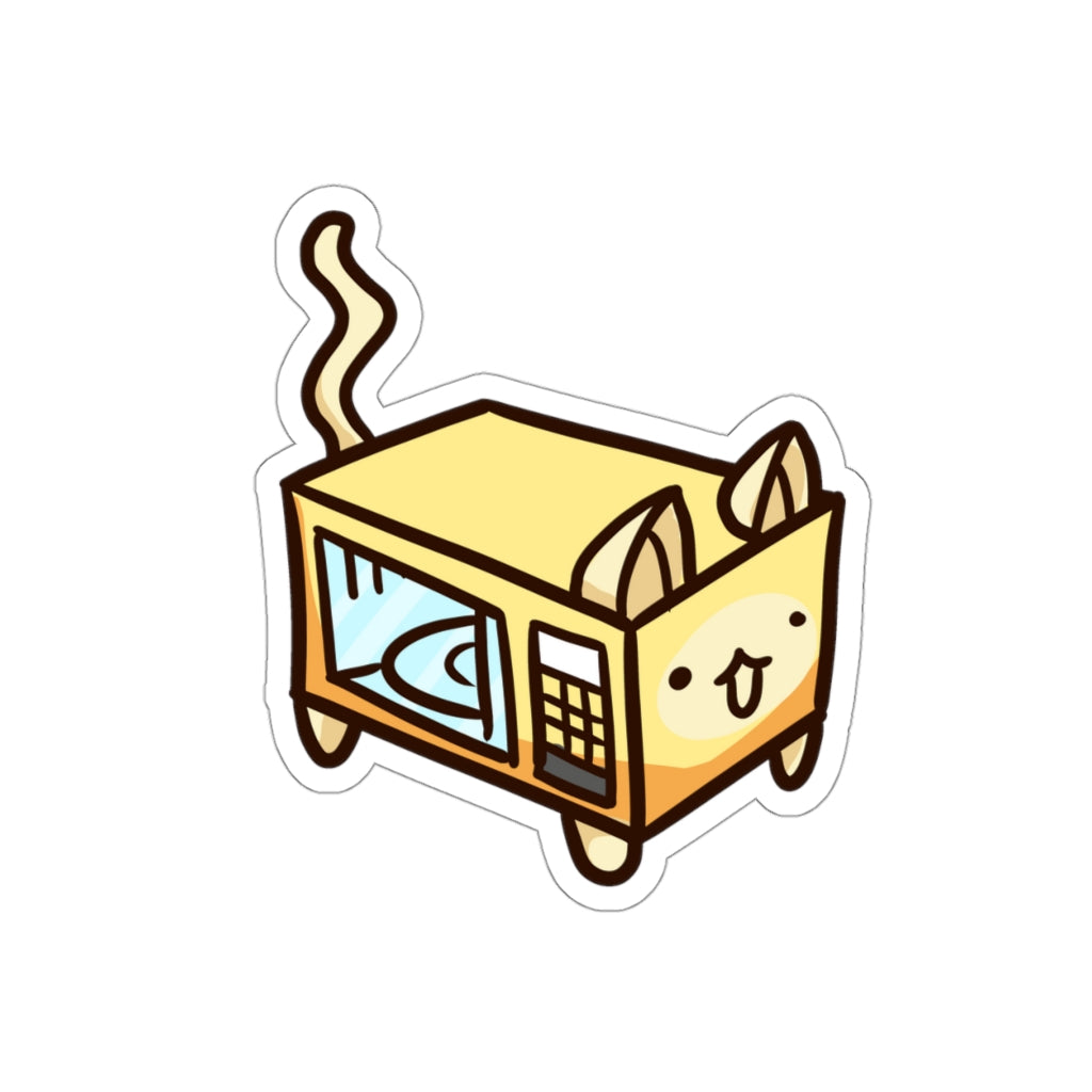 Microwave Cat Die-Cut Sticker