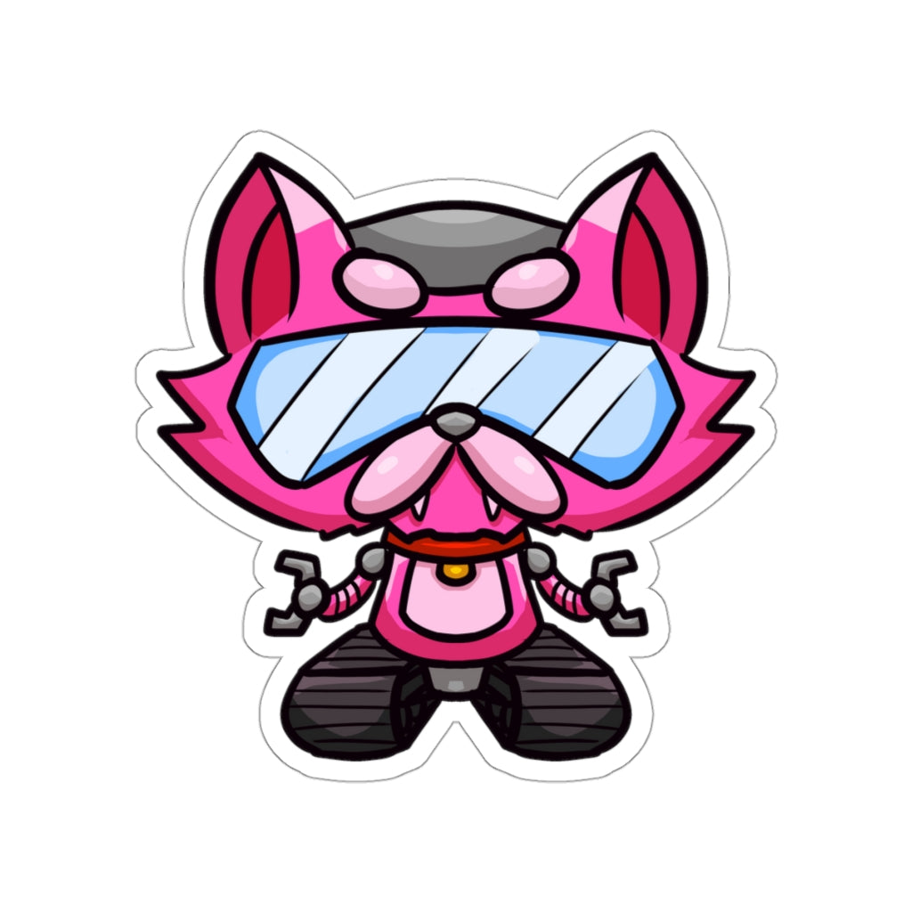 Treaded Robot Cat Die-Cut Sticker