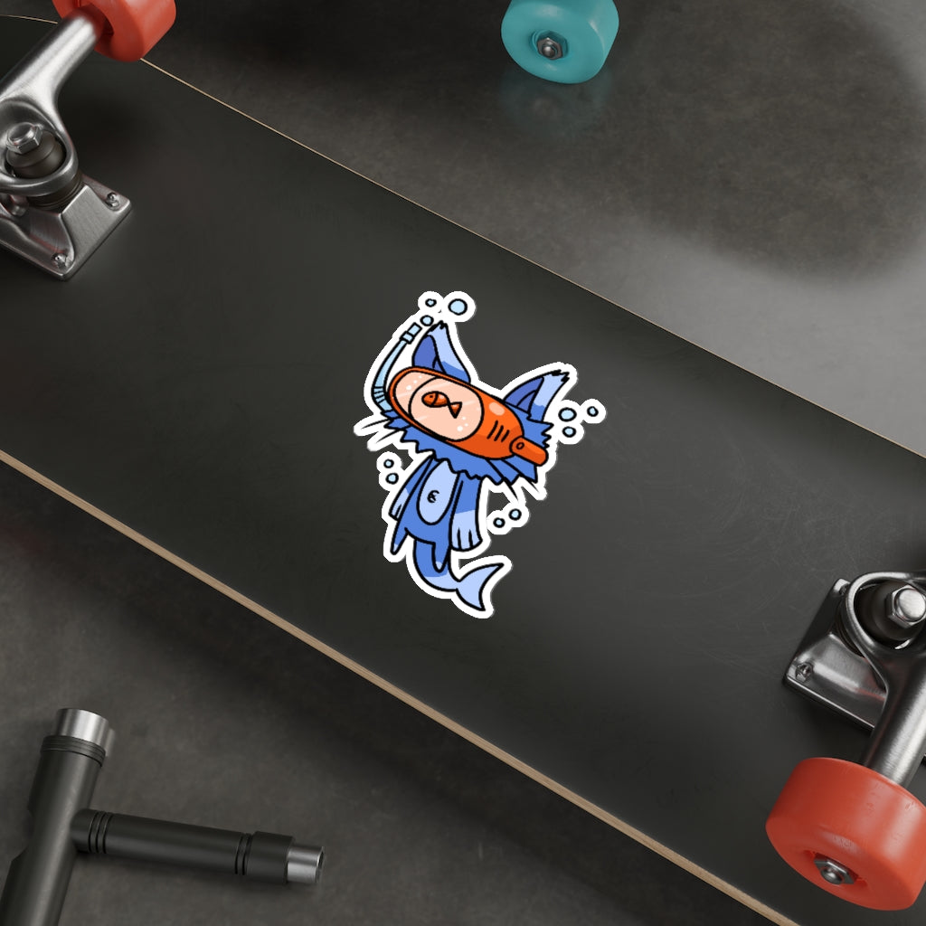 Dolphin Cat Die-Cut Sticker