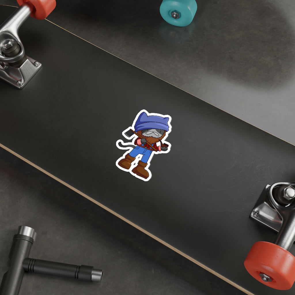 Lumberjack Cat Die-Cut Sticker