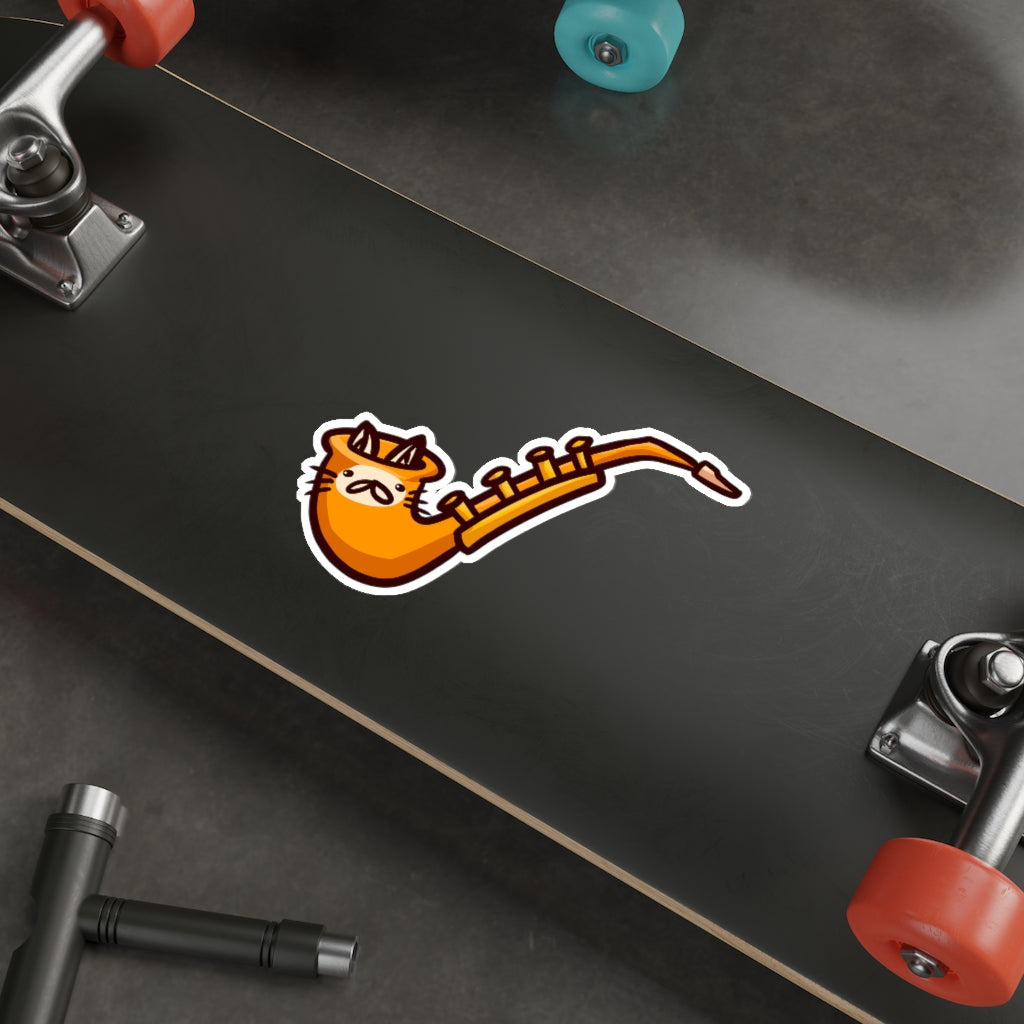 Saxophone Cat Die-Cut Sticker