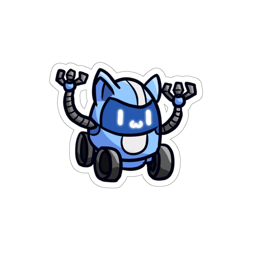 Wheeled Robot Cat Die-Cut Sticker
