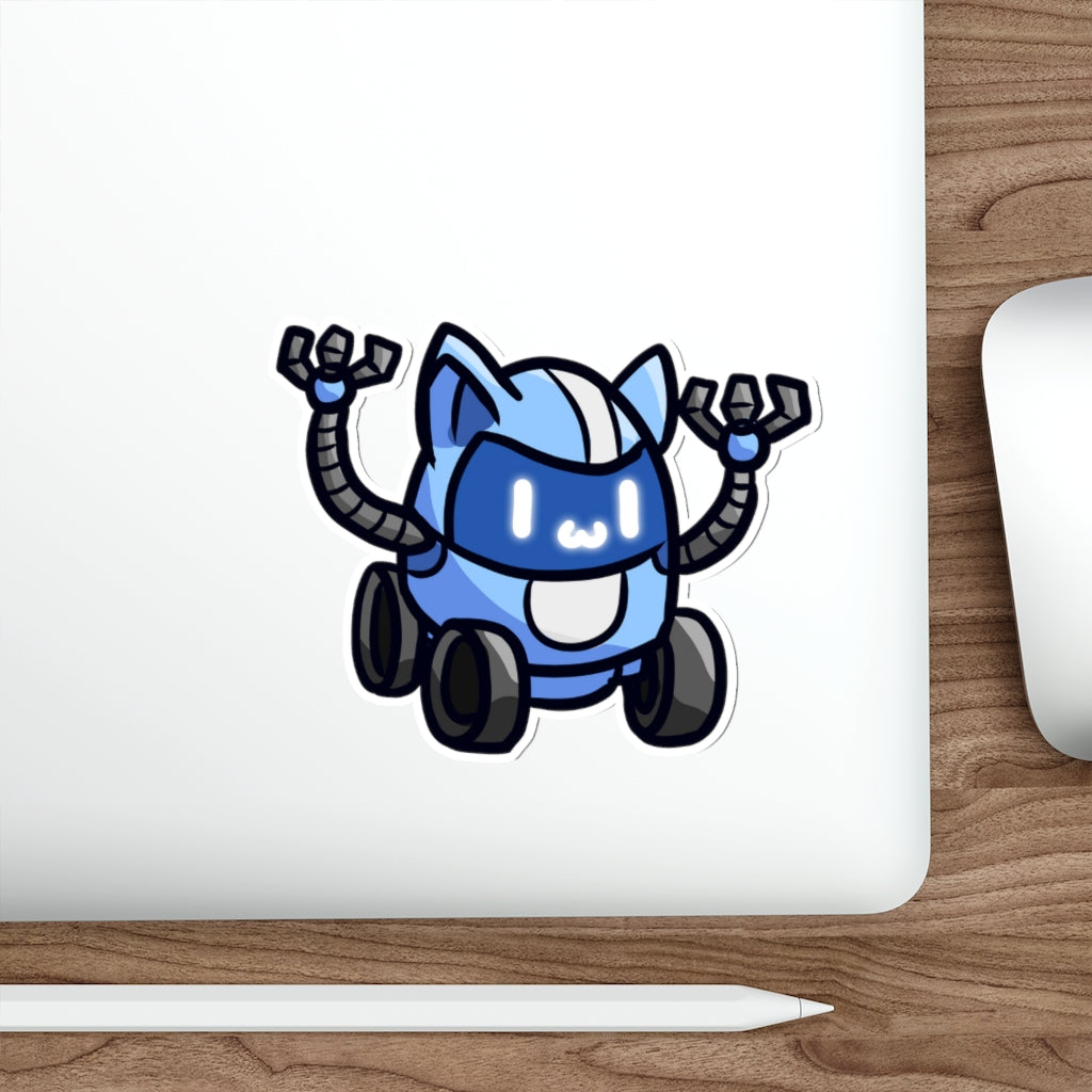 Wheeled Robot Cat Die-Cut Sticker