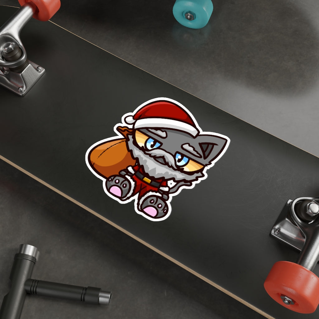 Santa Cat Die-Cut Sticker