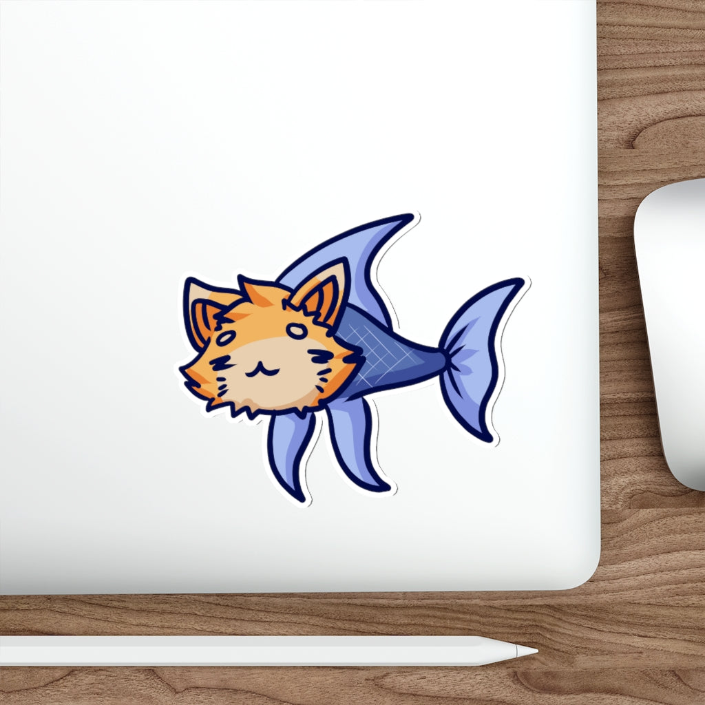 Fish Cat Die-Cut Sticker