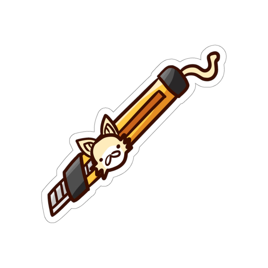 Box Cutter Cat Die-Cut Sticker