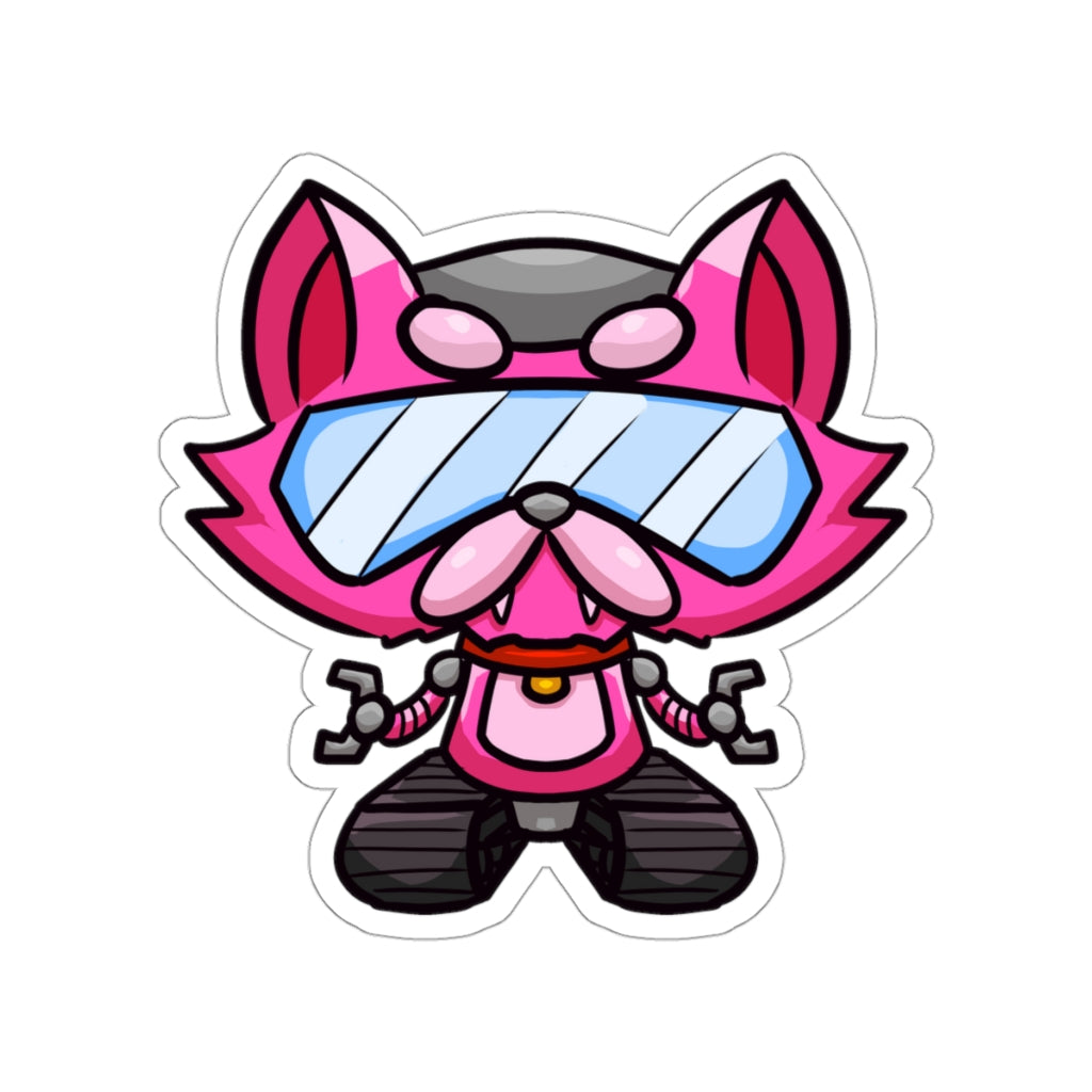 Treaded Robot Cat Die-Cut Sticker