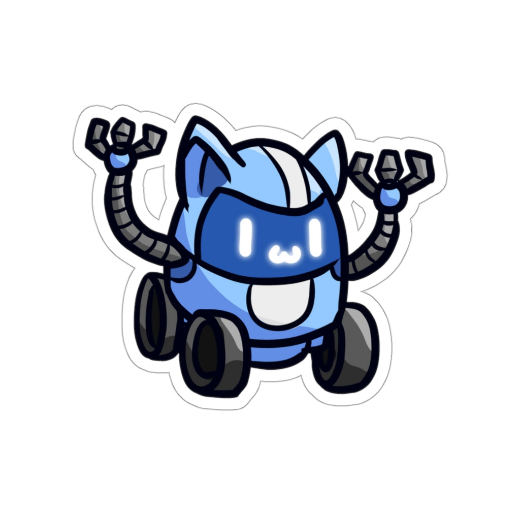 Wheeled Robot Cat Die-Cut Sticker
