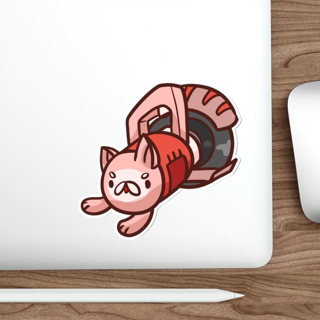 Circular Saw Cat Die-Cut Sticker
