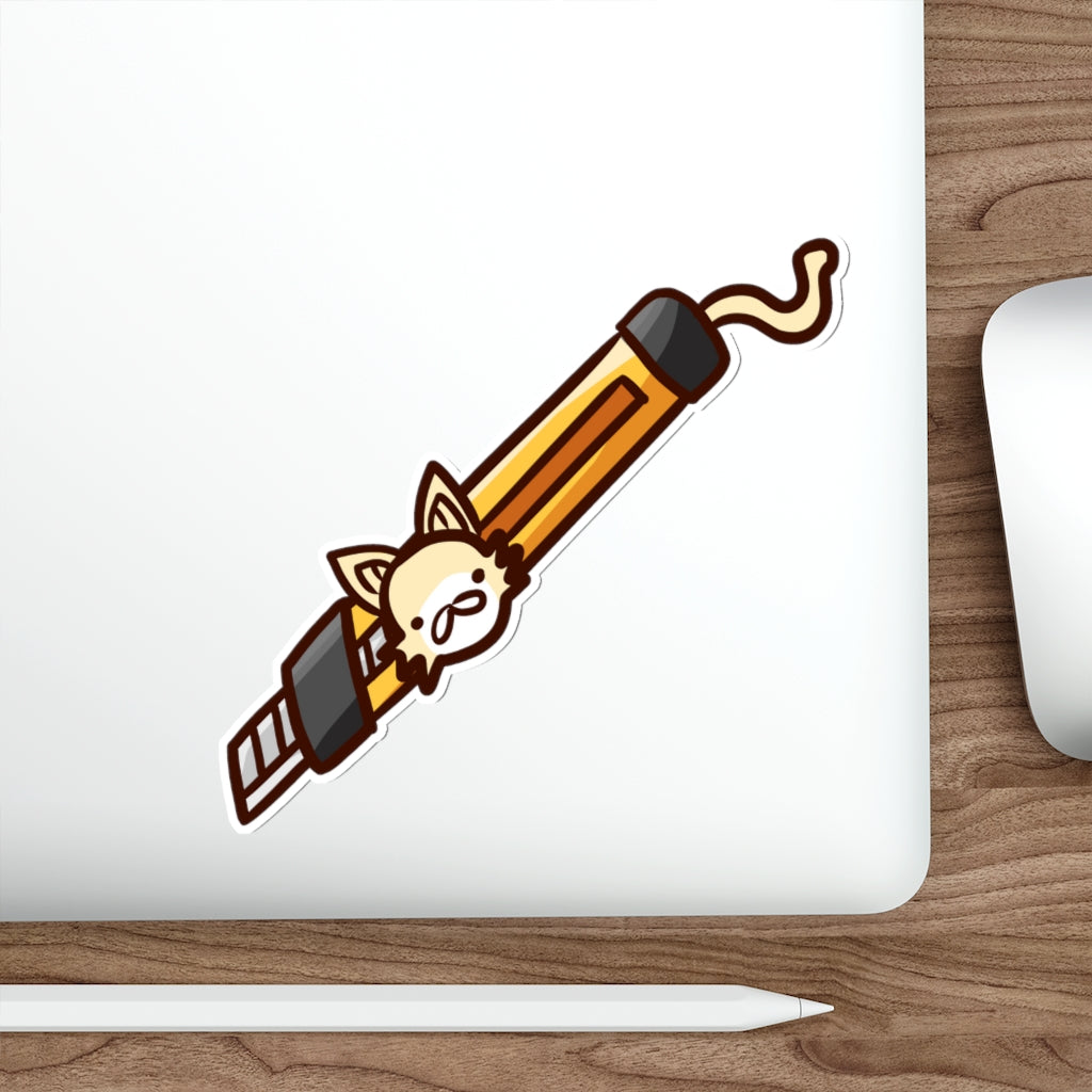 Box Cutter Cat Die-Cut Sticker