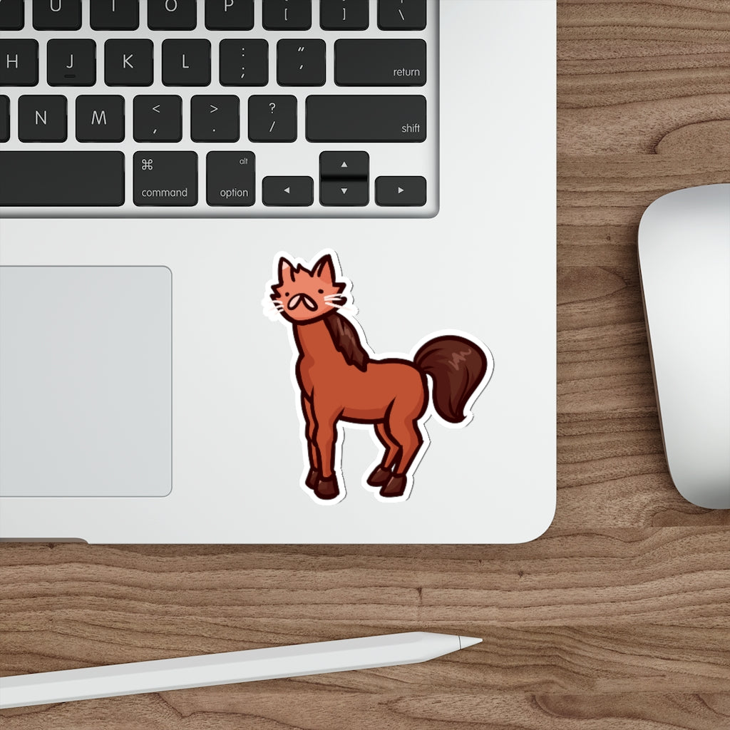 Horse Cat Die-Cut Sticker