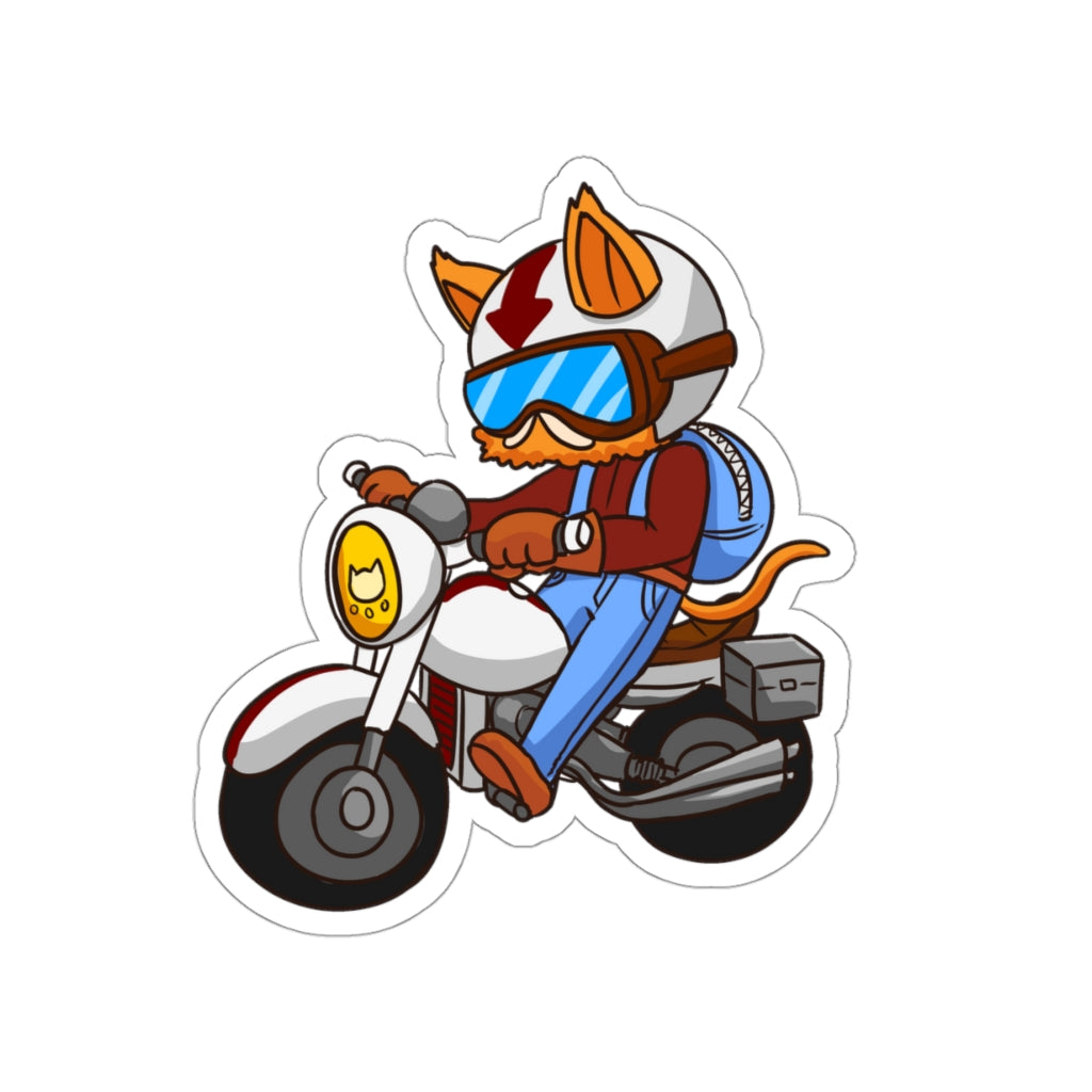 Biker Cat Die-Cut Sticker