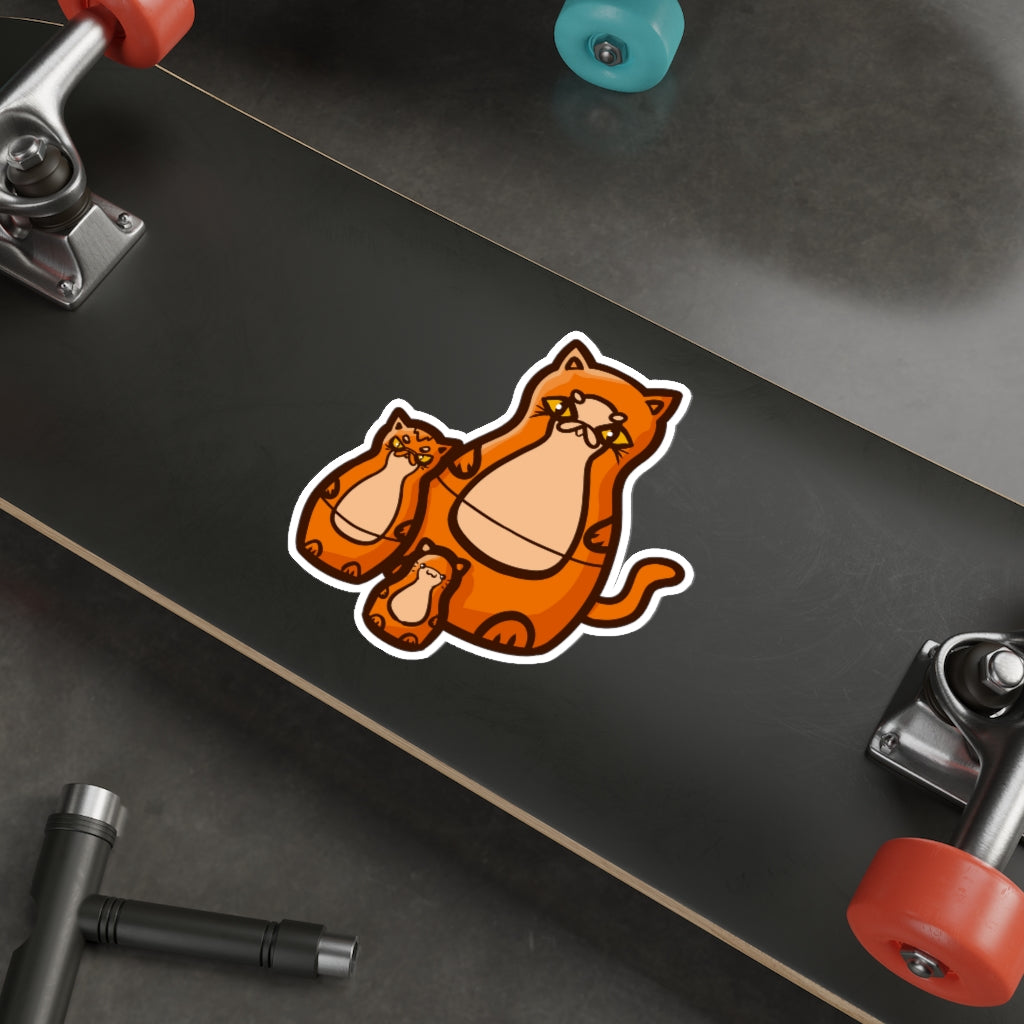 Nesting Doll Cats Die-Cut Sticker