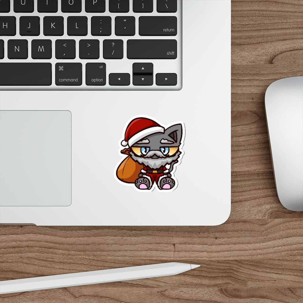 Santa Cat Die-Cut Sticker