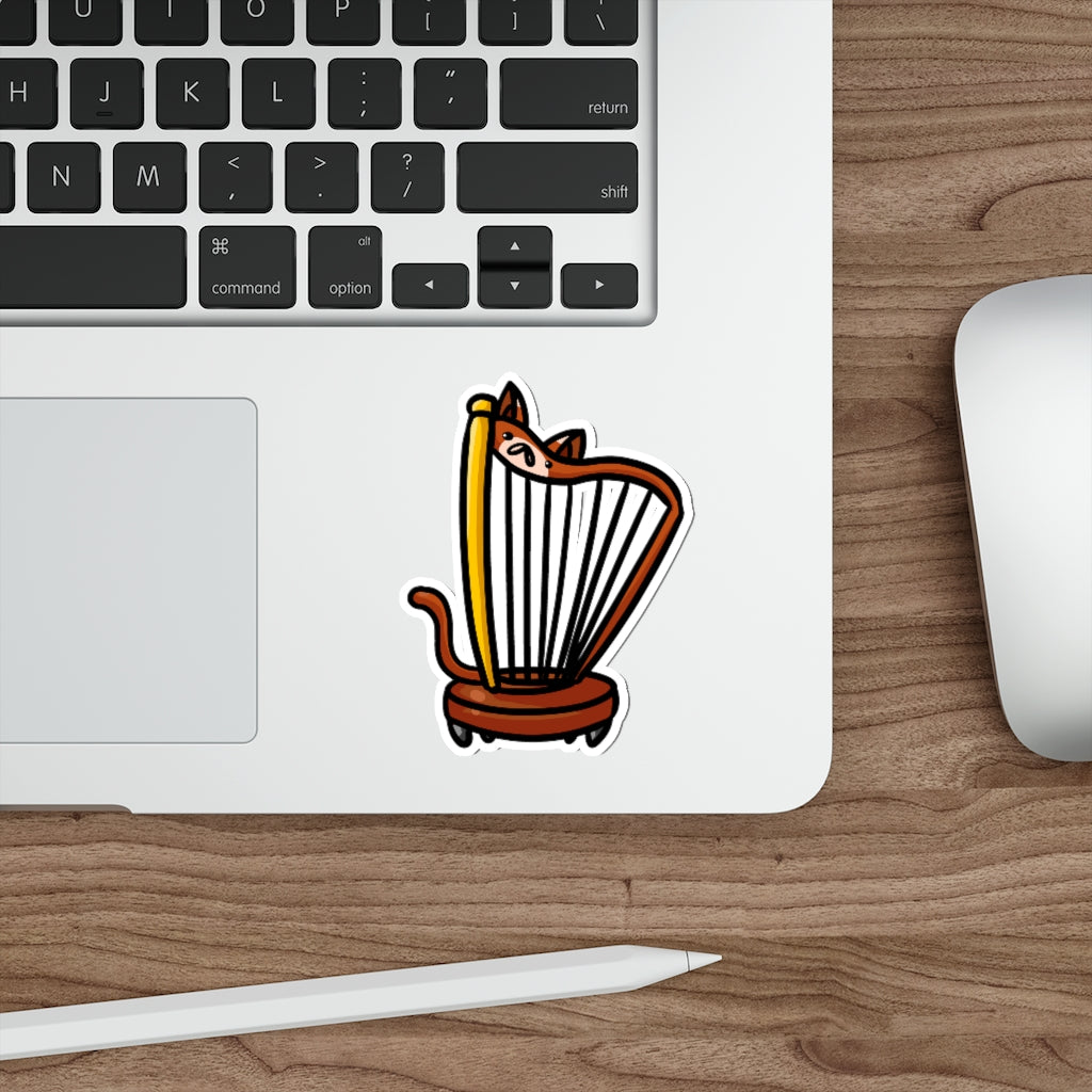 Harp Cat Die-Cut Sticker