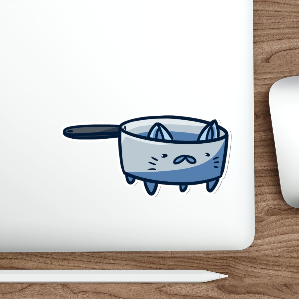 Pot Cat Die-Cut Sticker