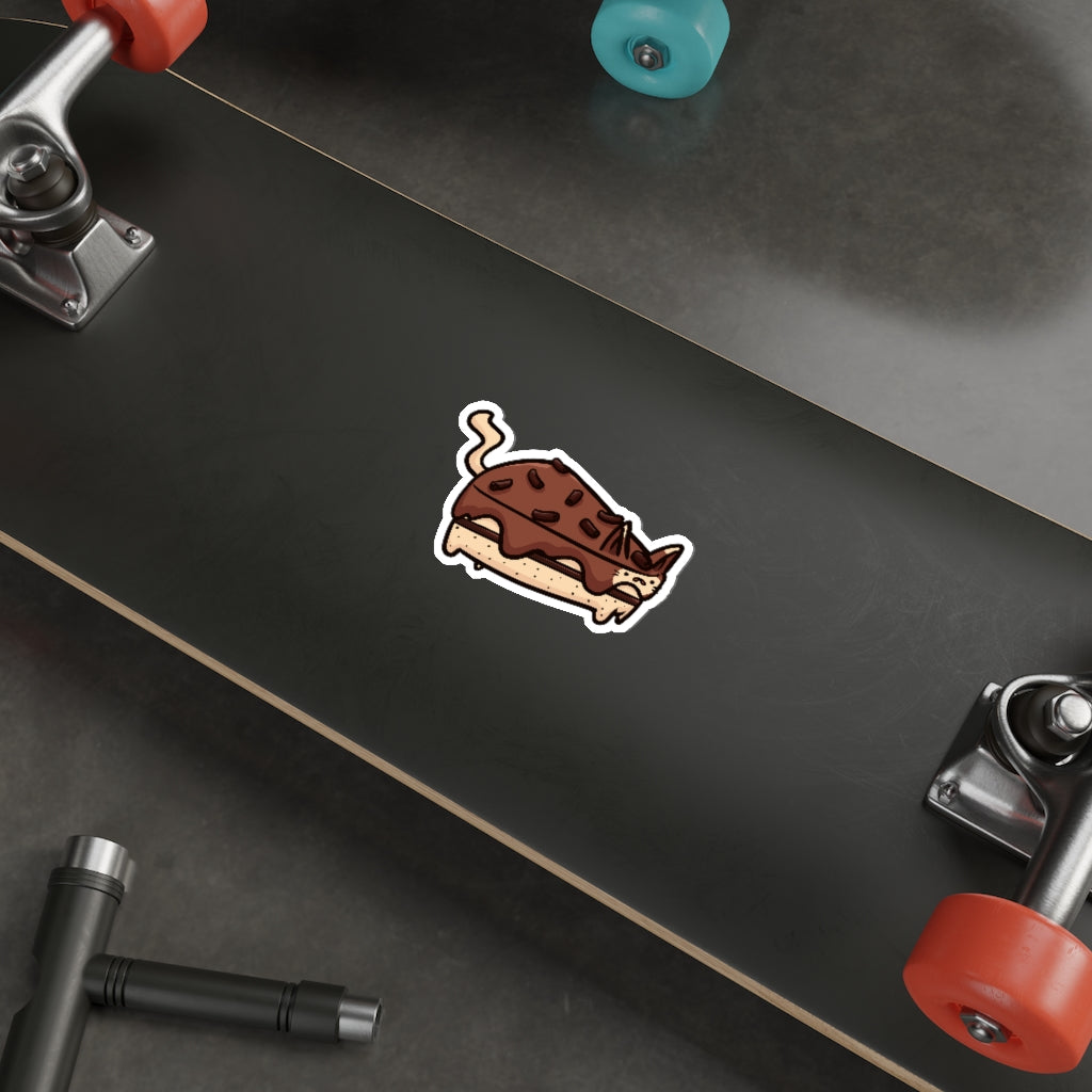 Chocolate Cake Cat Die-Cut Sticker