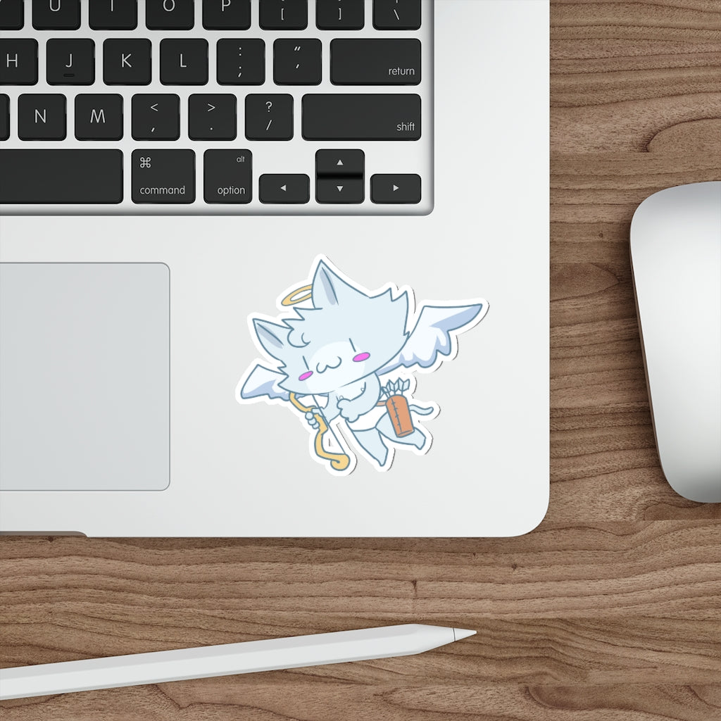 Cupid Cat Die-Cut Sticker