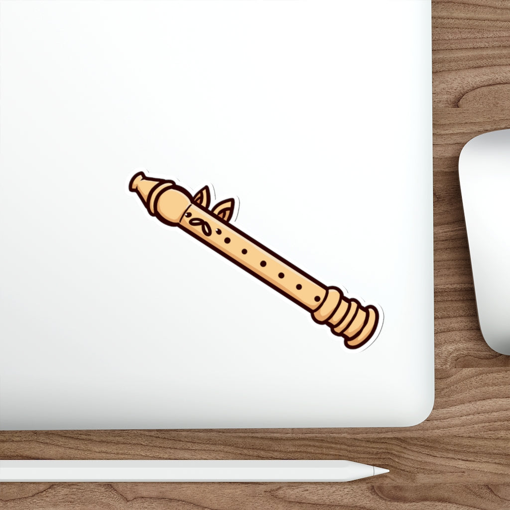 Flute Cat Die-Cut Sticker