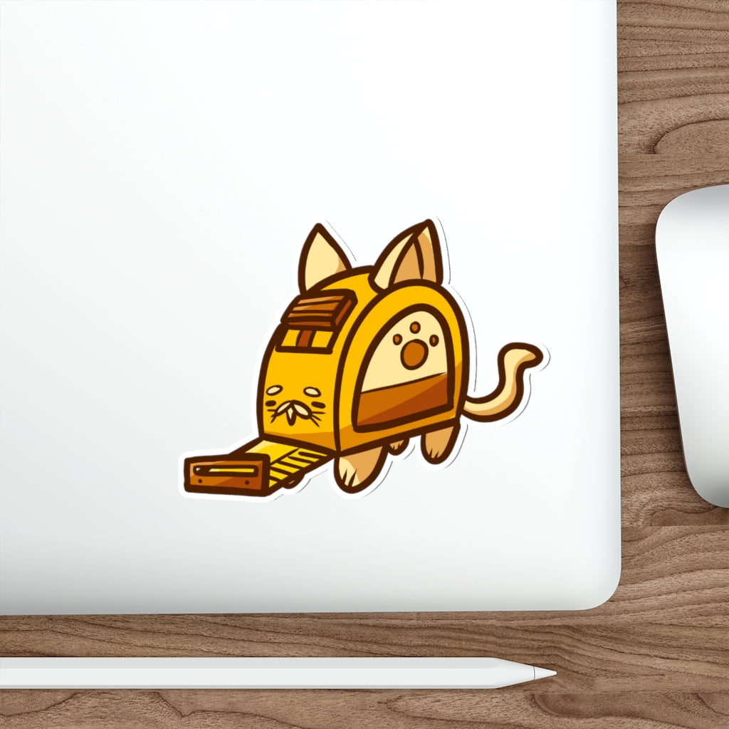 Tape Measure Cat Die-Cut Sticker