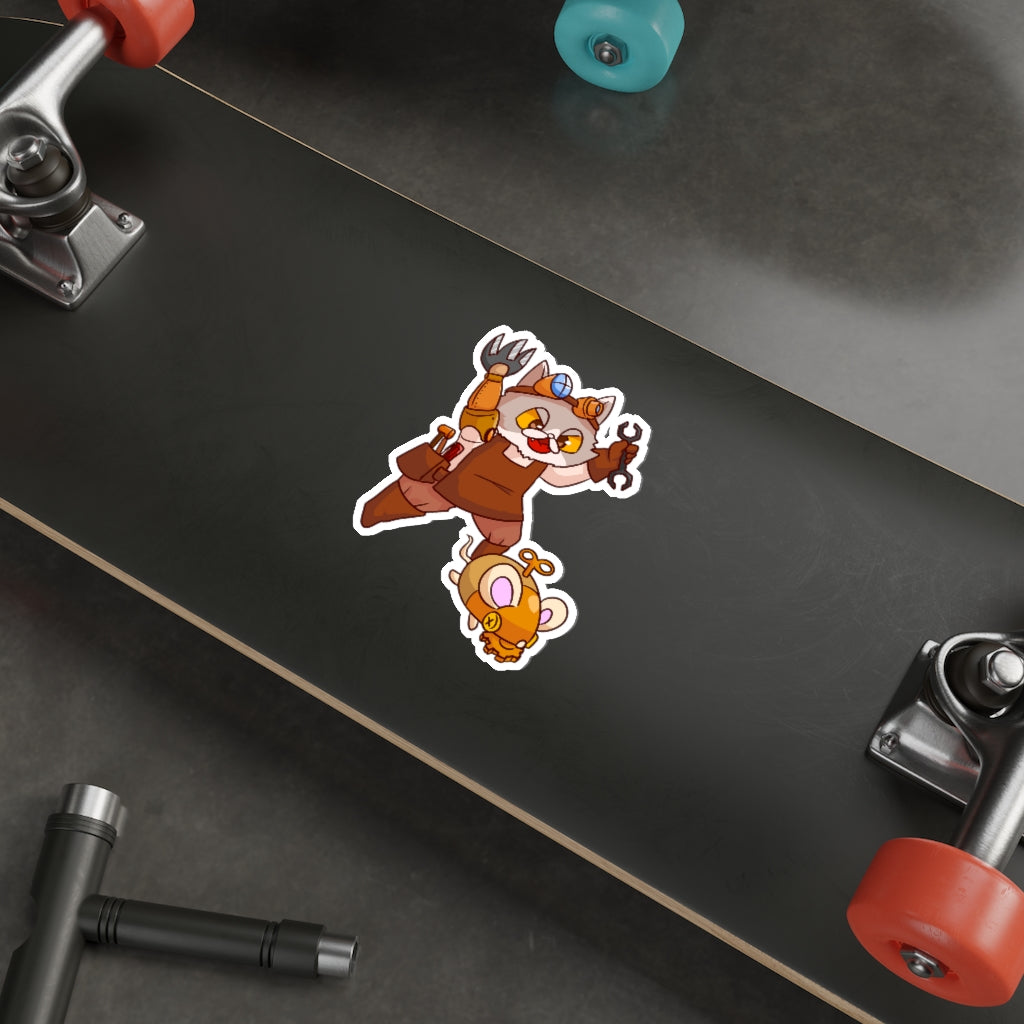 Steampunk Cat Die-Cut Sticker