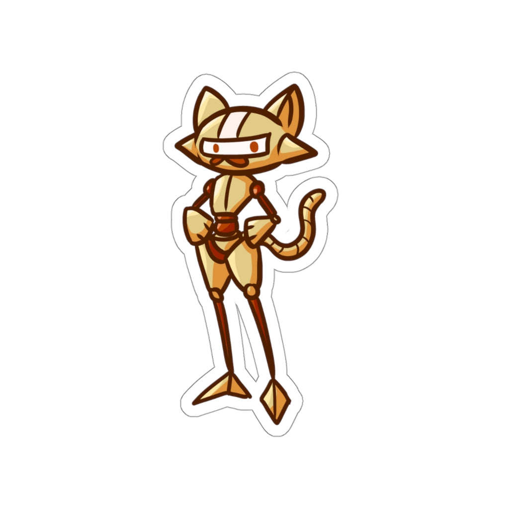 Running Robot Cat Die-Cut Sticker
