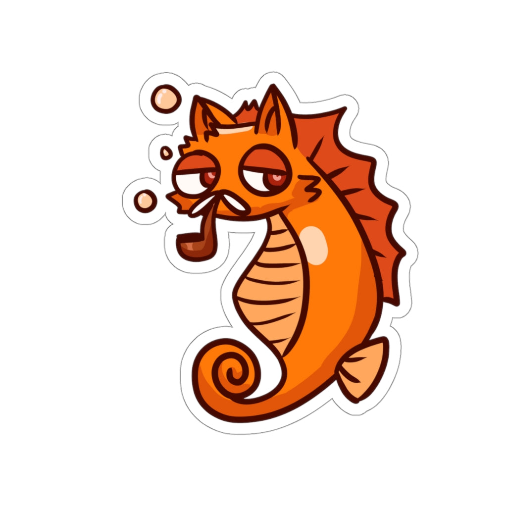 Seahorse Cat Die-Cut Sticker