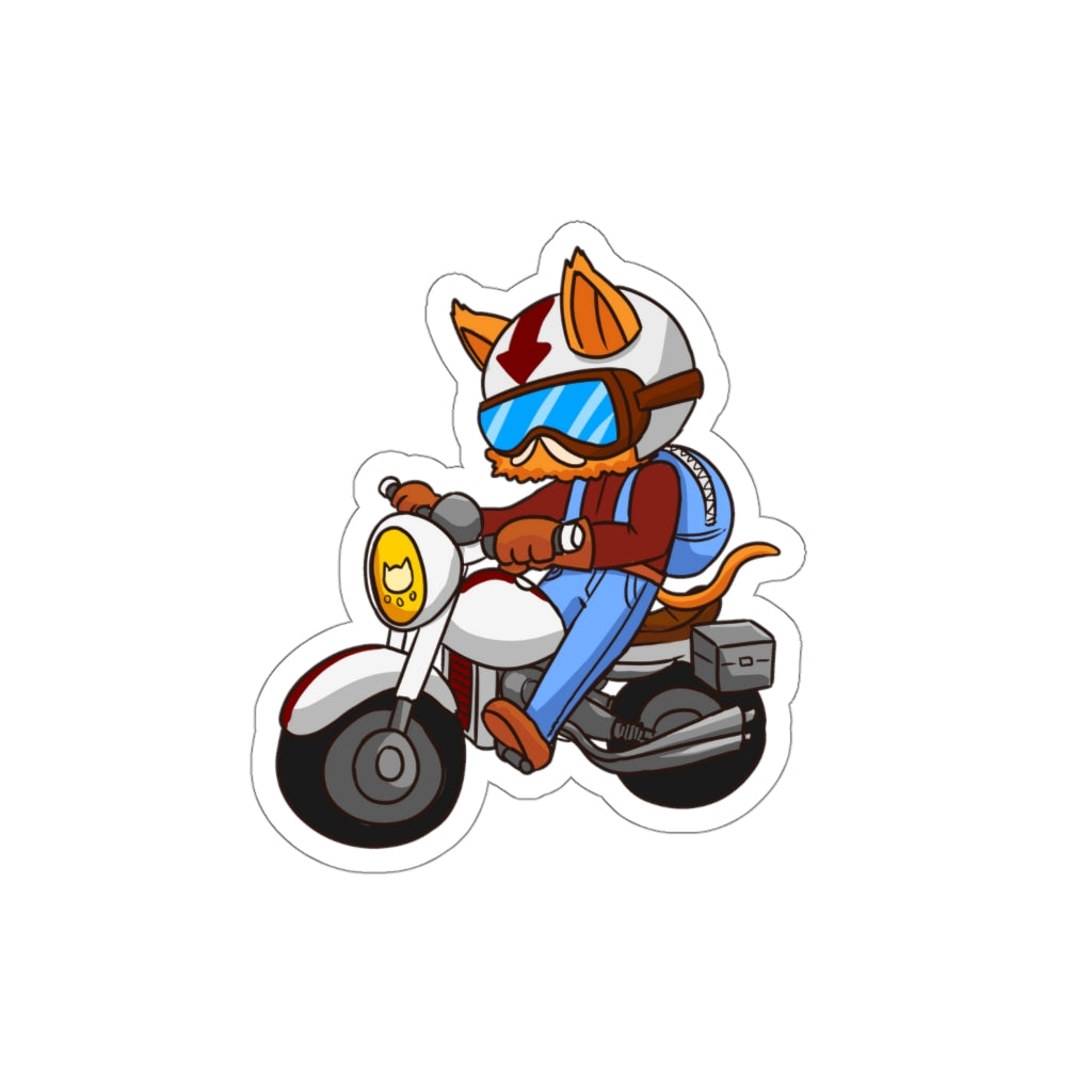 Biker Cat Die-Cut Sticker