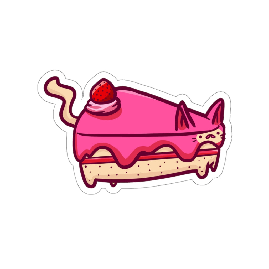 Strawberry Cake Cat Die-Cut Sticker
