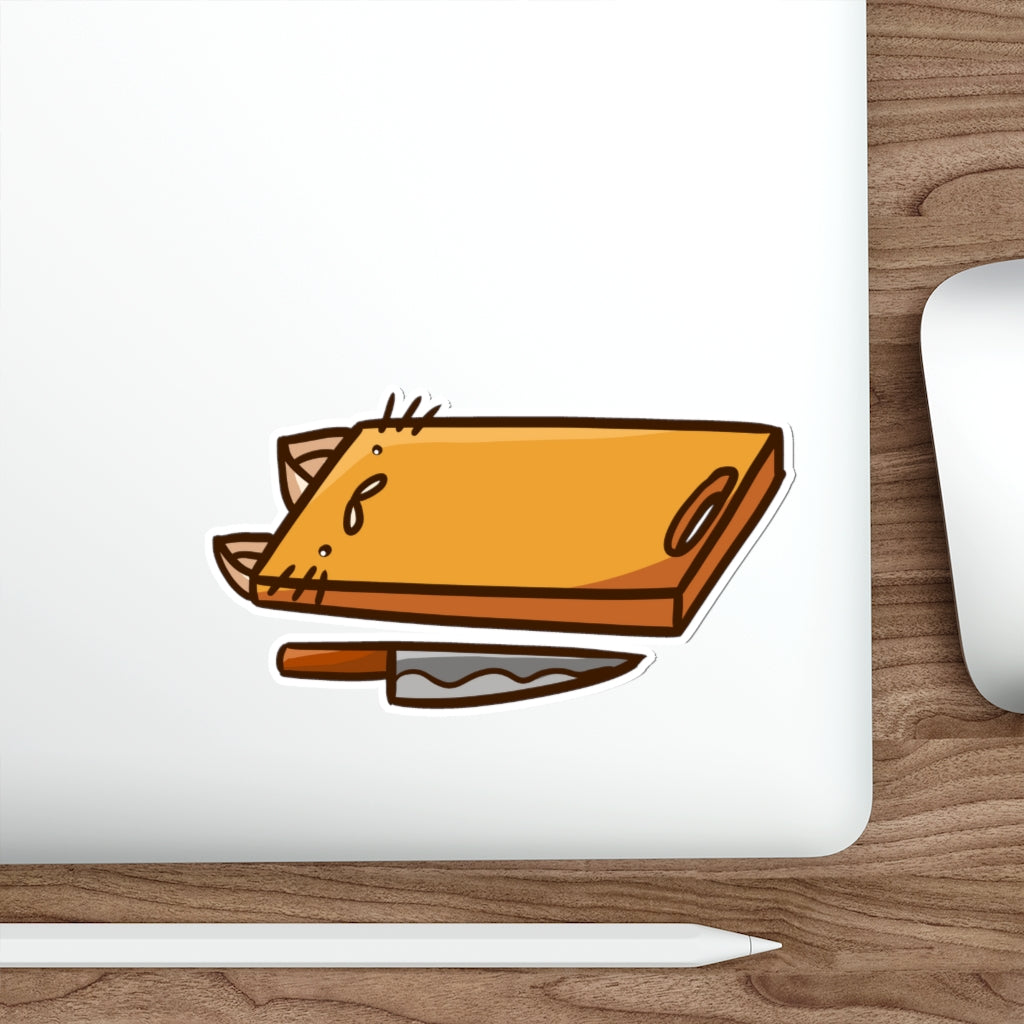 Cutting Board Cat Die-Cut Sticker
