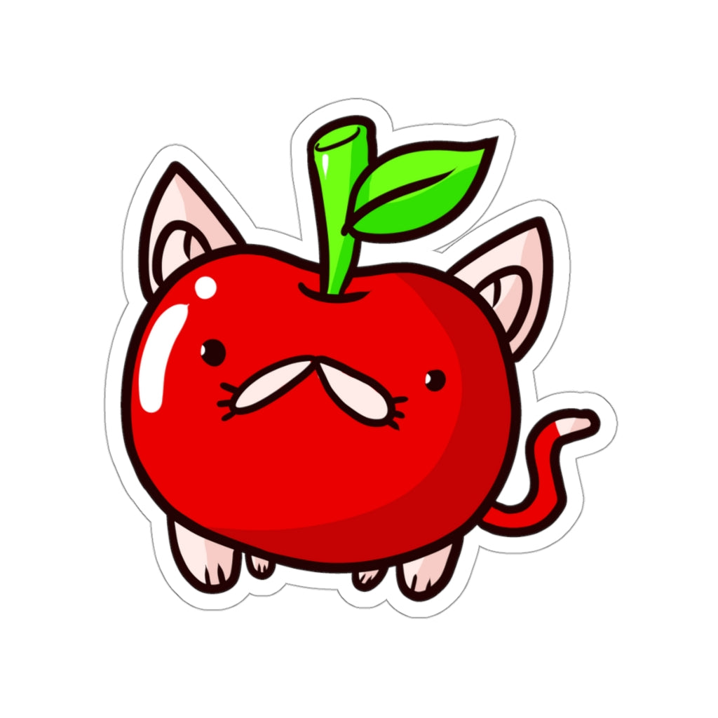 Apple Cat Die-Cut Sticker