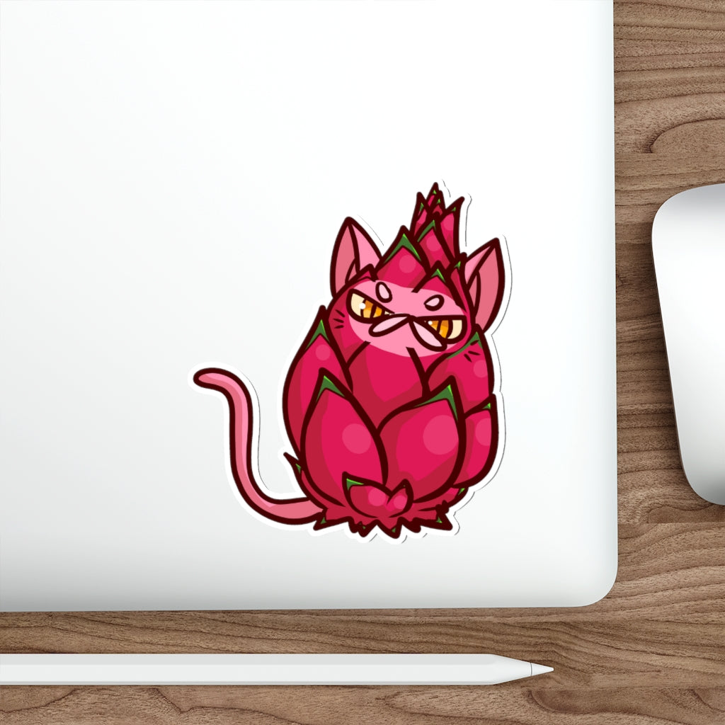 Dragon Fruit Cat Die-Cut Sticker