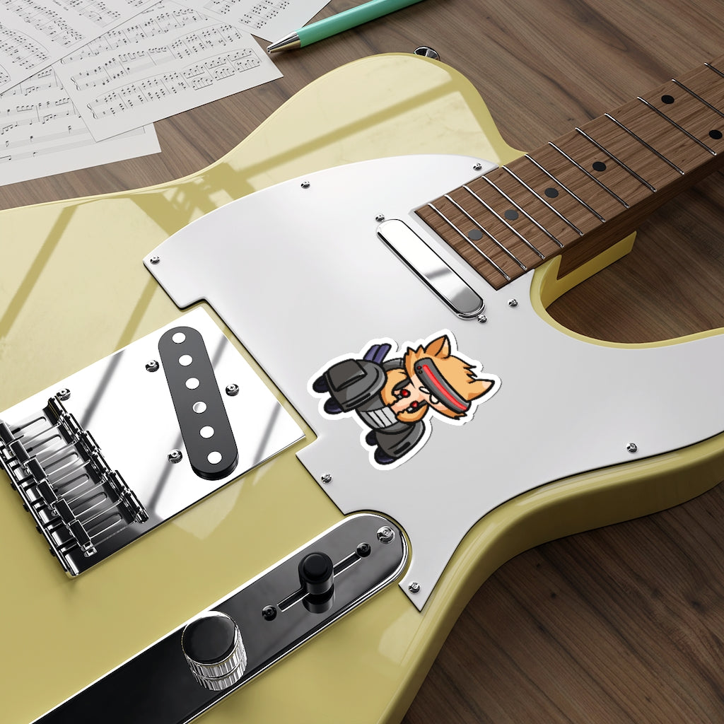 Racing Robot Cat Die-Cut Sticker