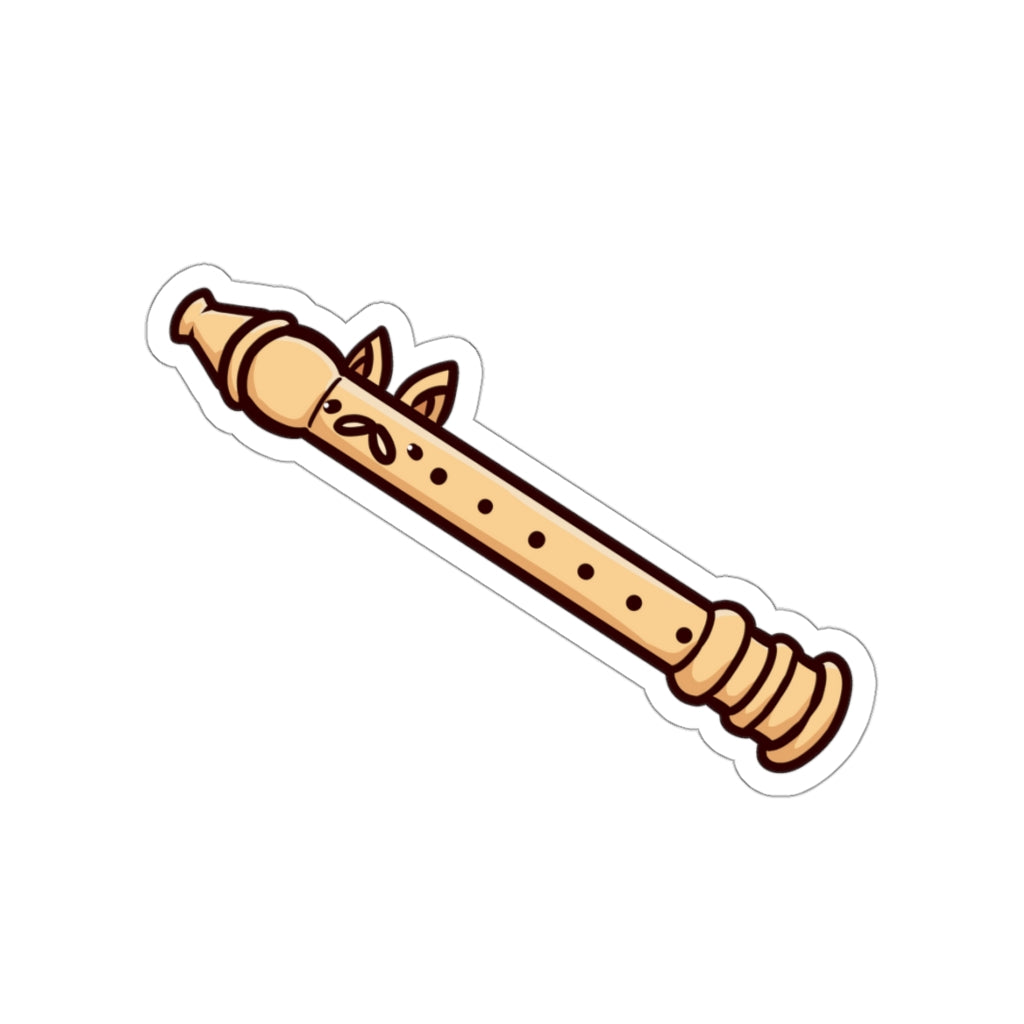 Flute Cat Die-Cut Sticker