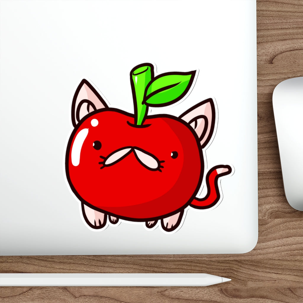 Apple Cat Die-Cut Sticker