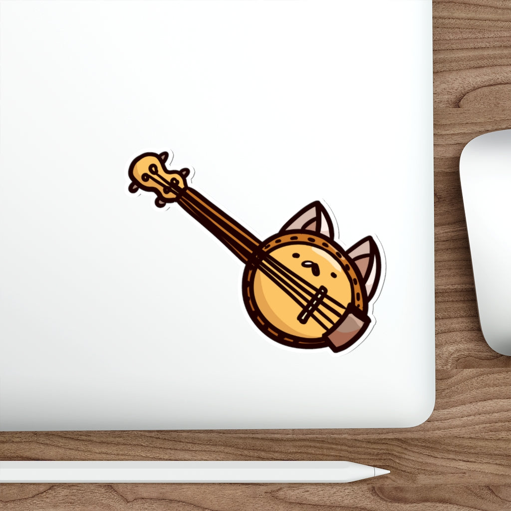 Banjo Cat Die-Cut Sticker