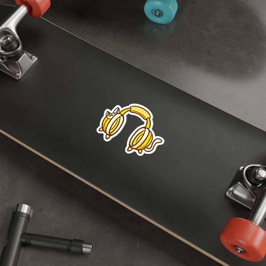 Headphone Cat Die-Cut Sticker