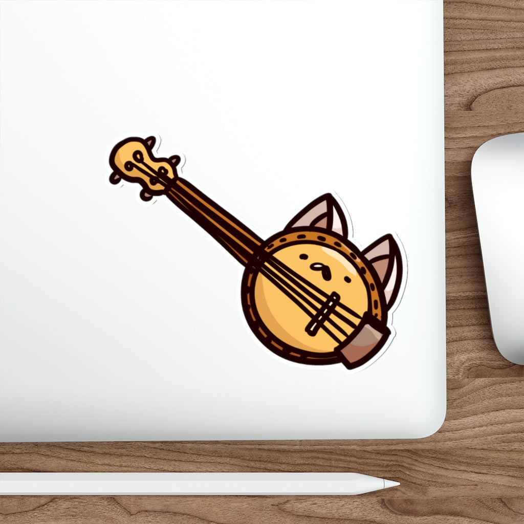 Banjo Cat Die-Cut Sticker