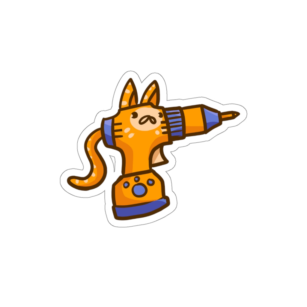 Drill Cat Die-Cut Sticker