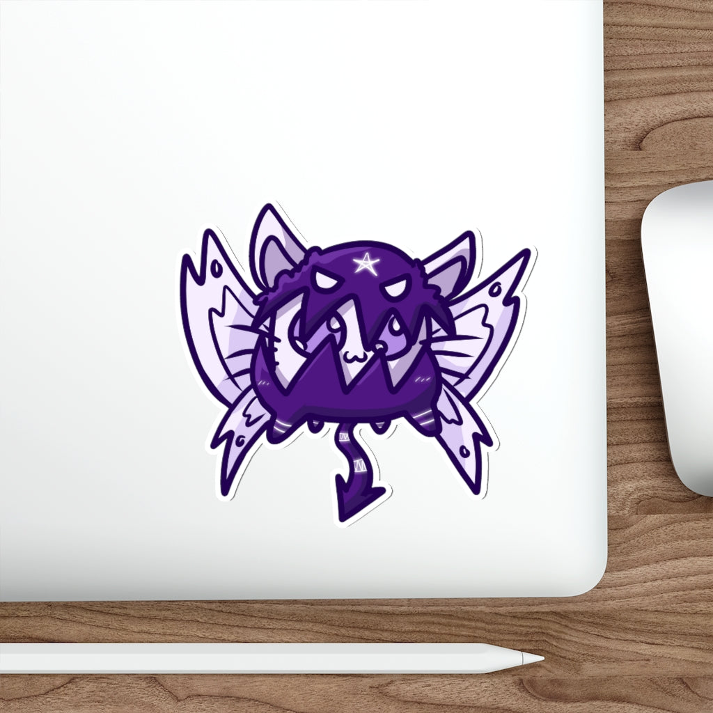 Moth Monster Cat Die-Cut Sticker