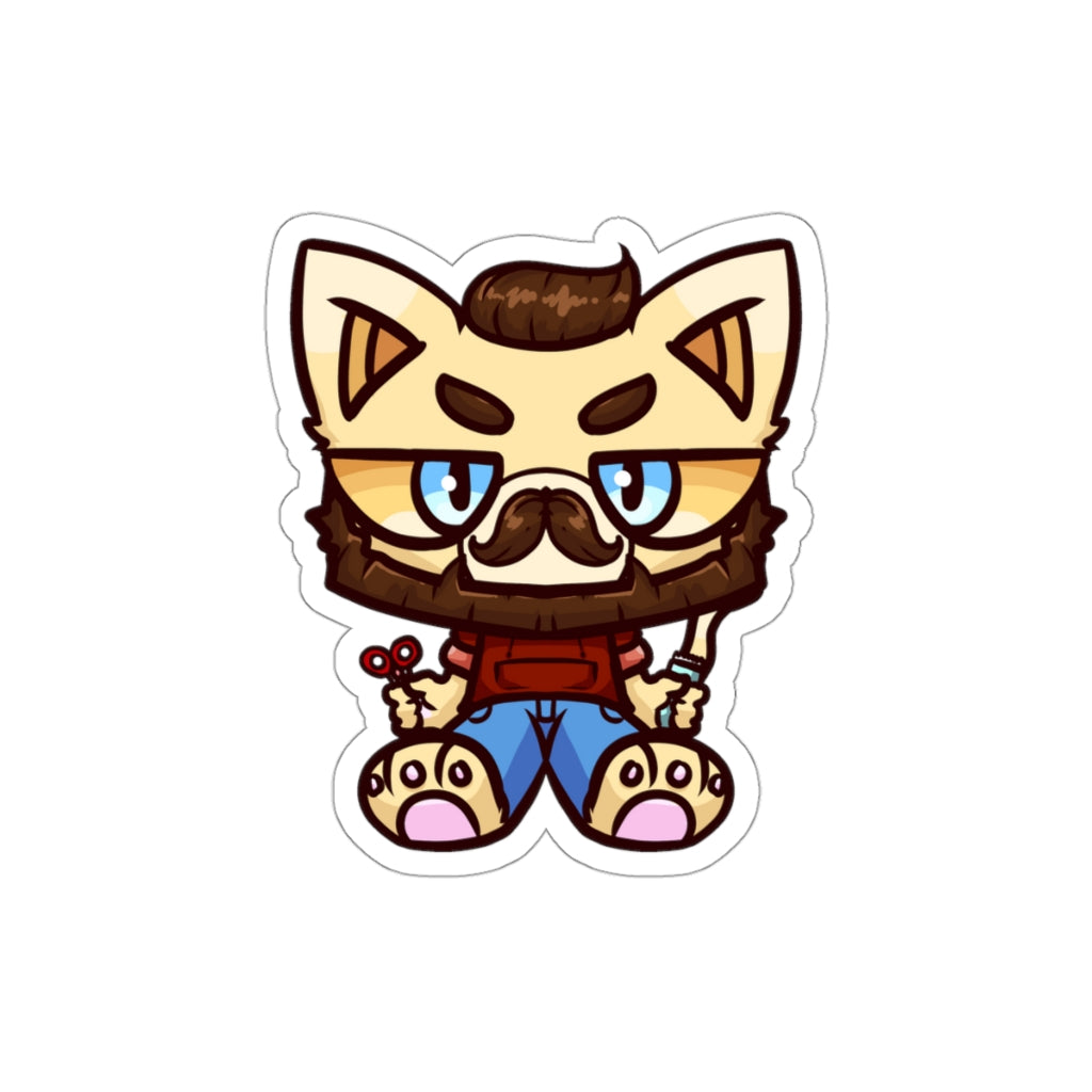 Barber Cat Die-Cut Sticker